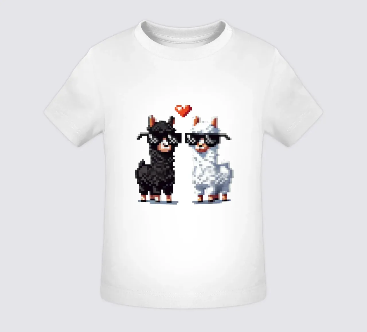 L'amore degli alpaca - Pixelart maglietta neonato da pixelart