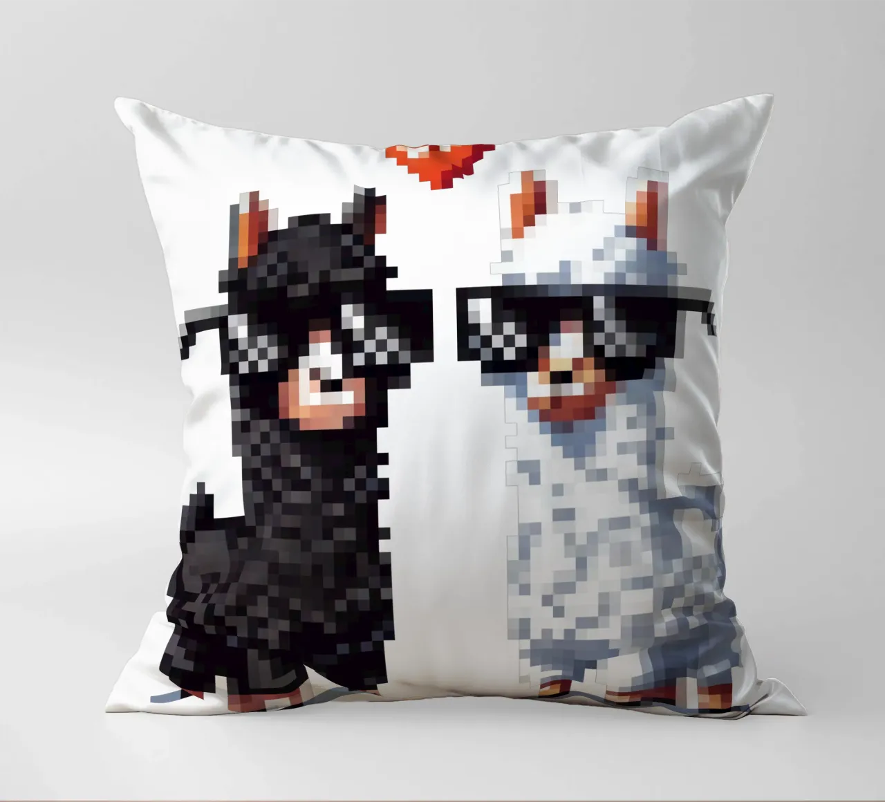 L'amore degli alpaca - Pixelart cuscino da pixelart