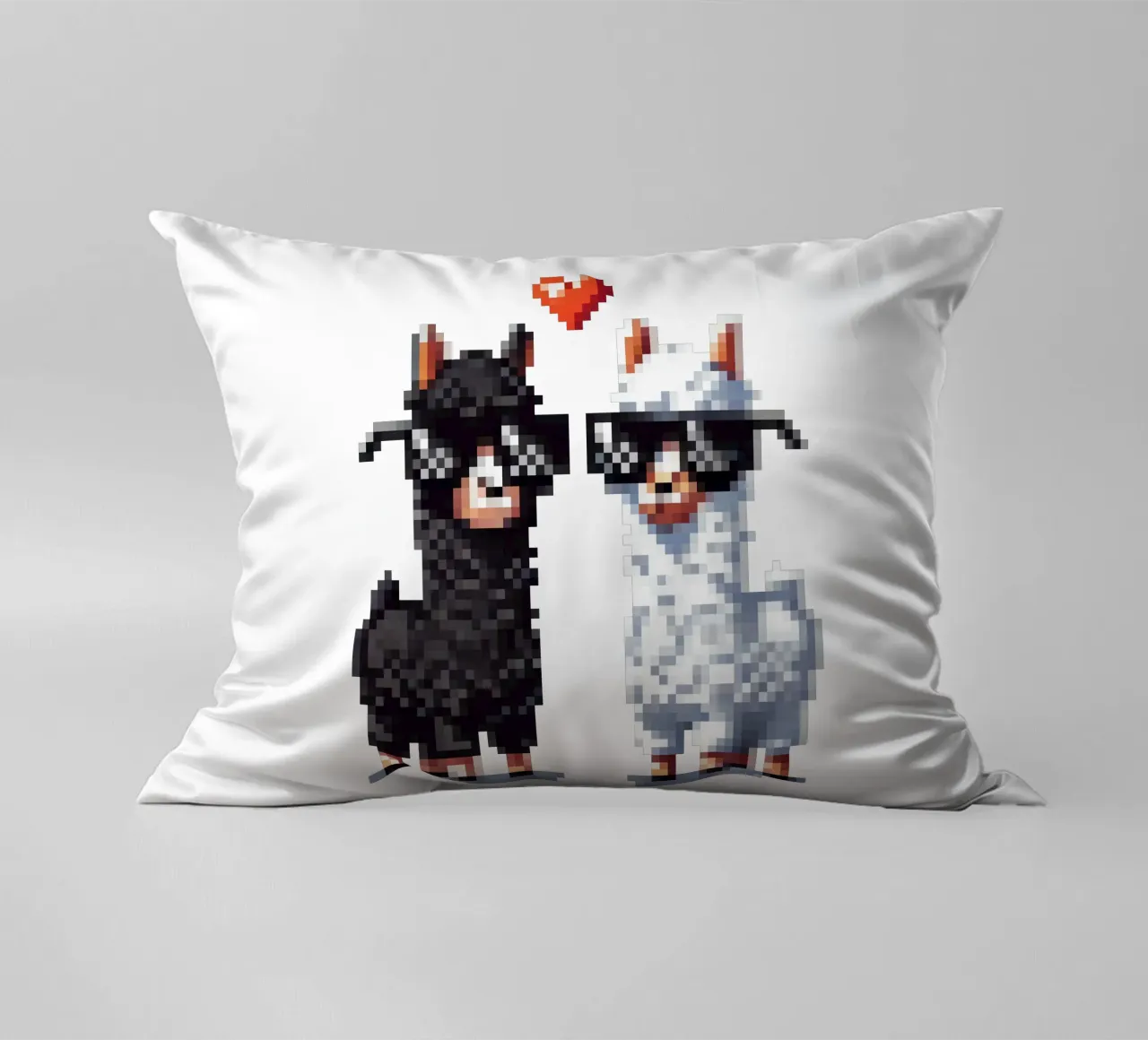 L'amore degli alpaca - Pixelart cuscino da pixelart