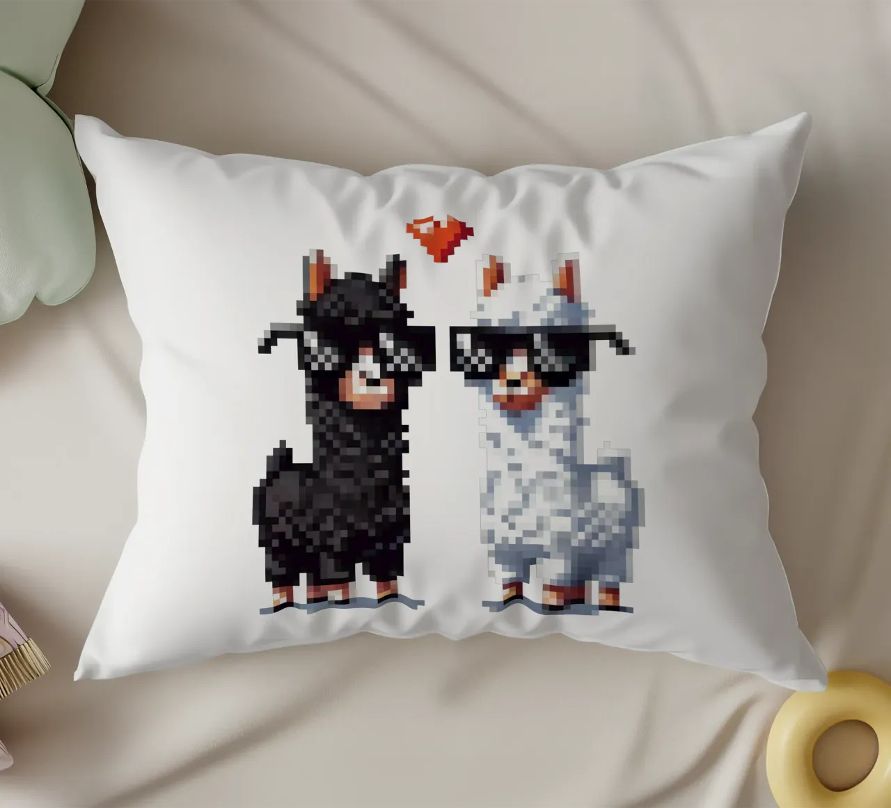 L'amore degli alpaca - Pixelart cuscino da pixelart