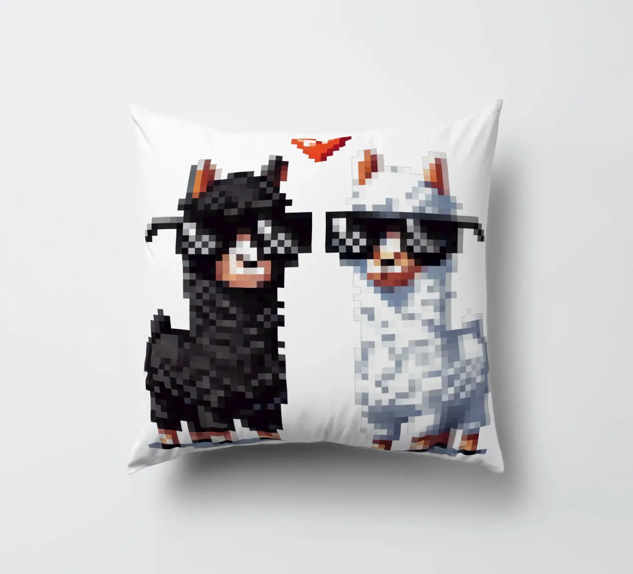 L'amore degli alpaca - Pixelart cuscino da pixelart