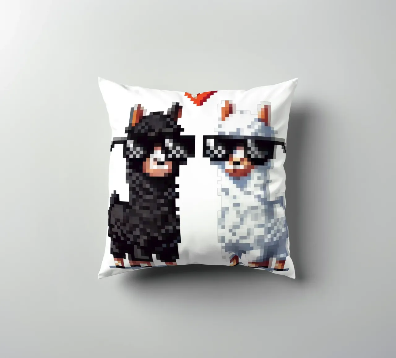 L'amore degli alpaca - Pixelart cuscino da pixelart