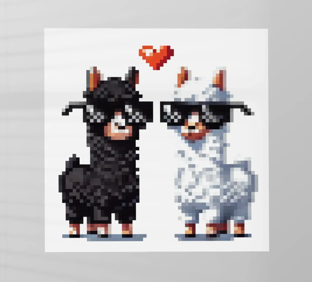 L'amore degli alpaca - Pixelart pellicola backlit da pixelart