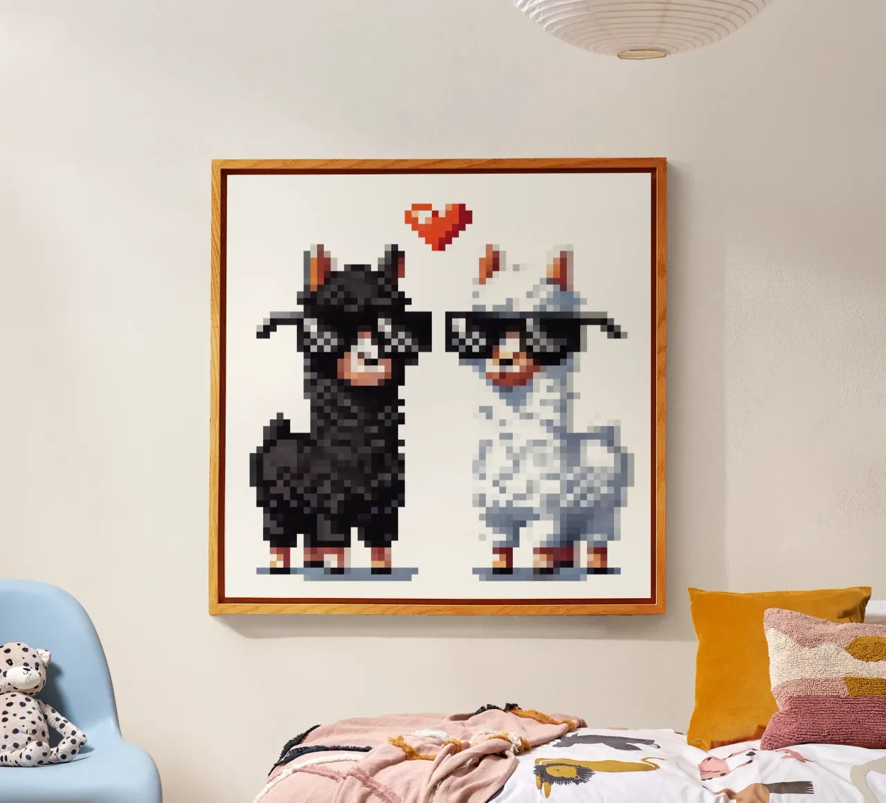 L'amore degli alpaca - Pixelart plexiglass da pixelart