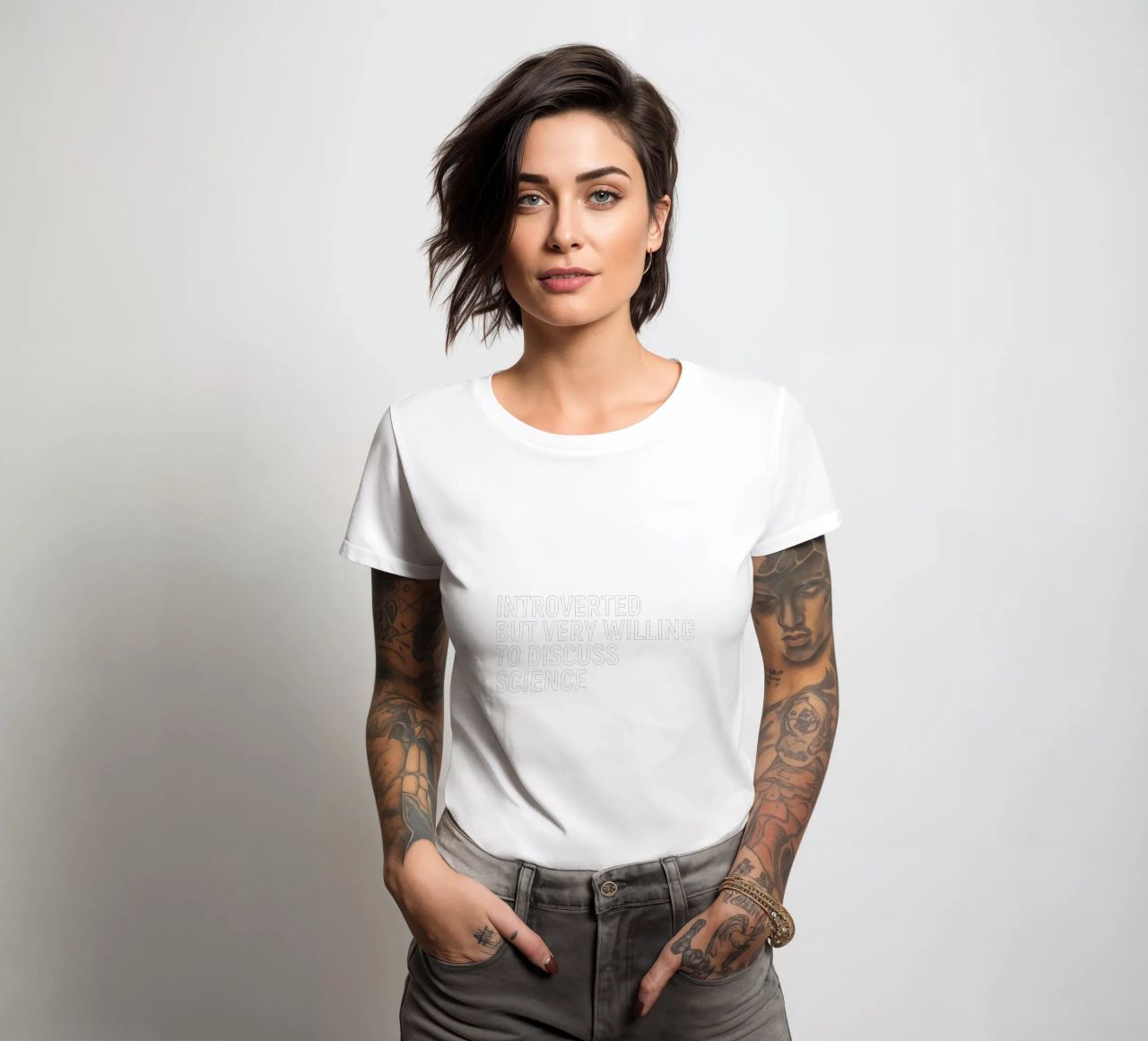 Introverted but very willing to discuss science t-shirt da donna da happieeagle