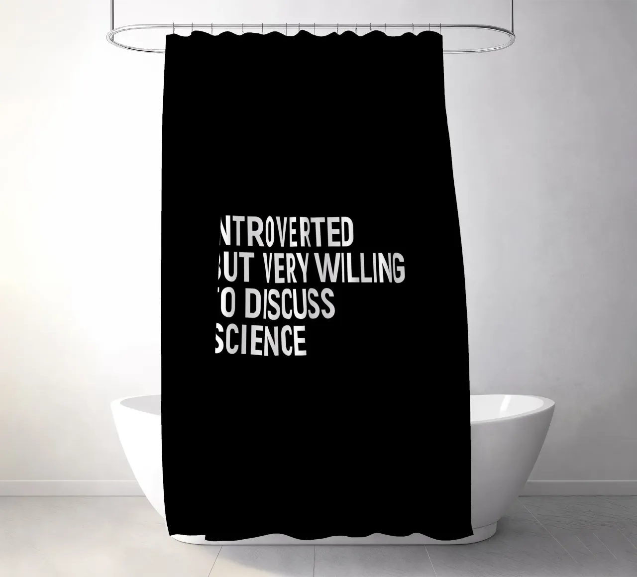 Introverted but very willing to discuss science rideau de douche de happieeagle