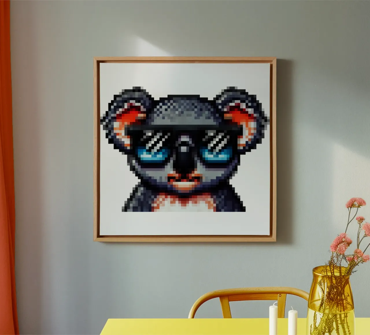 koala fresco - Pixelart tela con Cornice a cassetta da pixelart