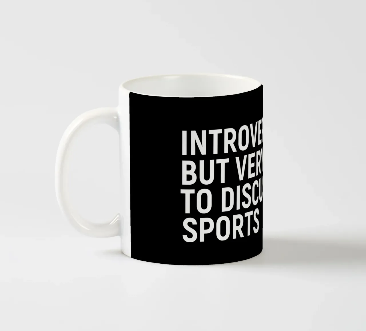 Introverted but very willing to discuss sports ceramic mug by happieeagle