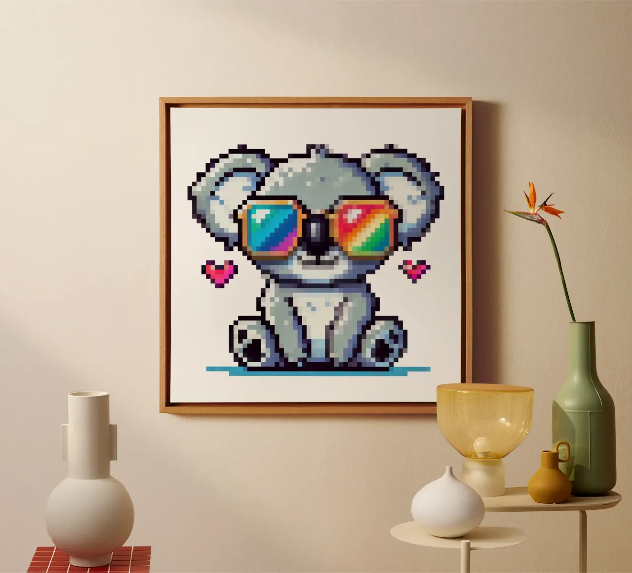 koala fresco - Pixelart tela con Cornice a cassetta da pixelart