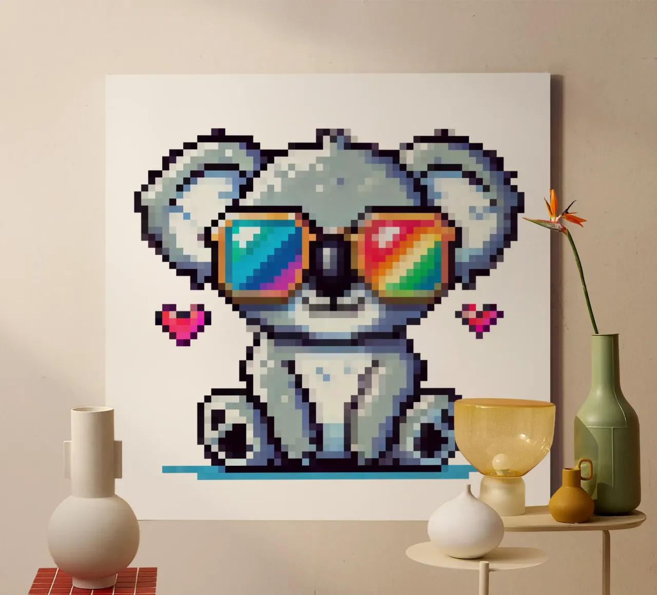 koala fresco - Pixelart tela con Cornice a cassetta da pixelart