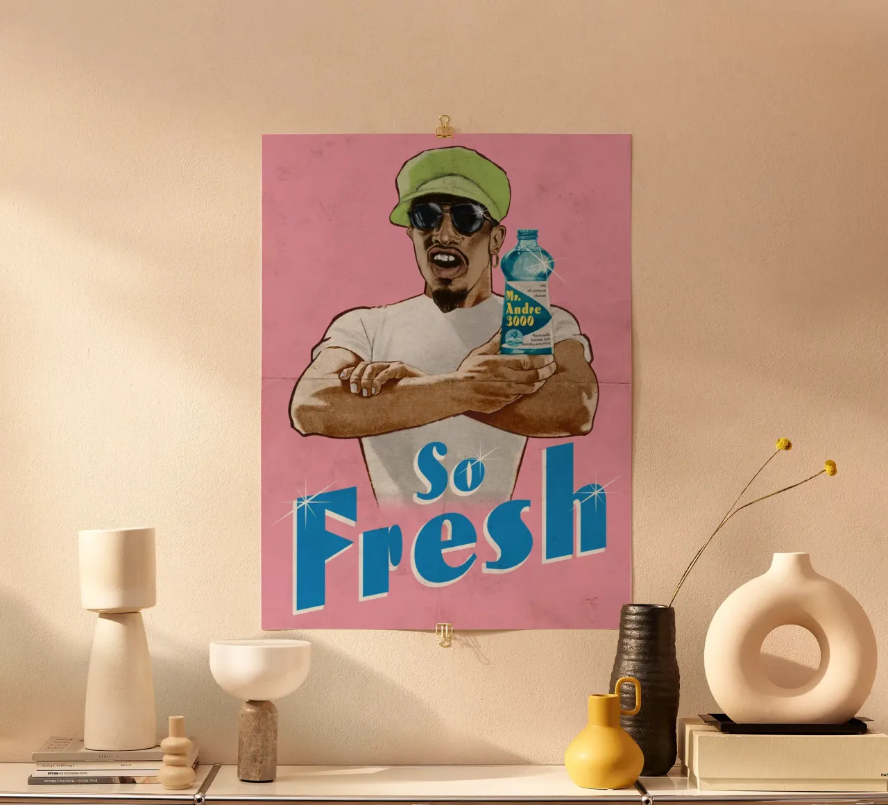 Mr Fresh poster with aluminum frame by Ads Libitum
