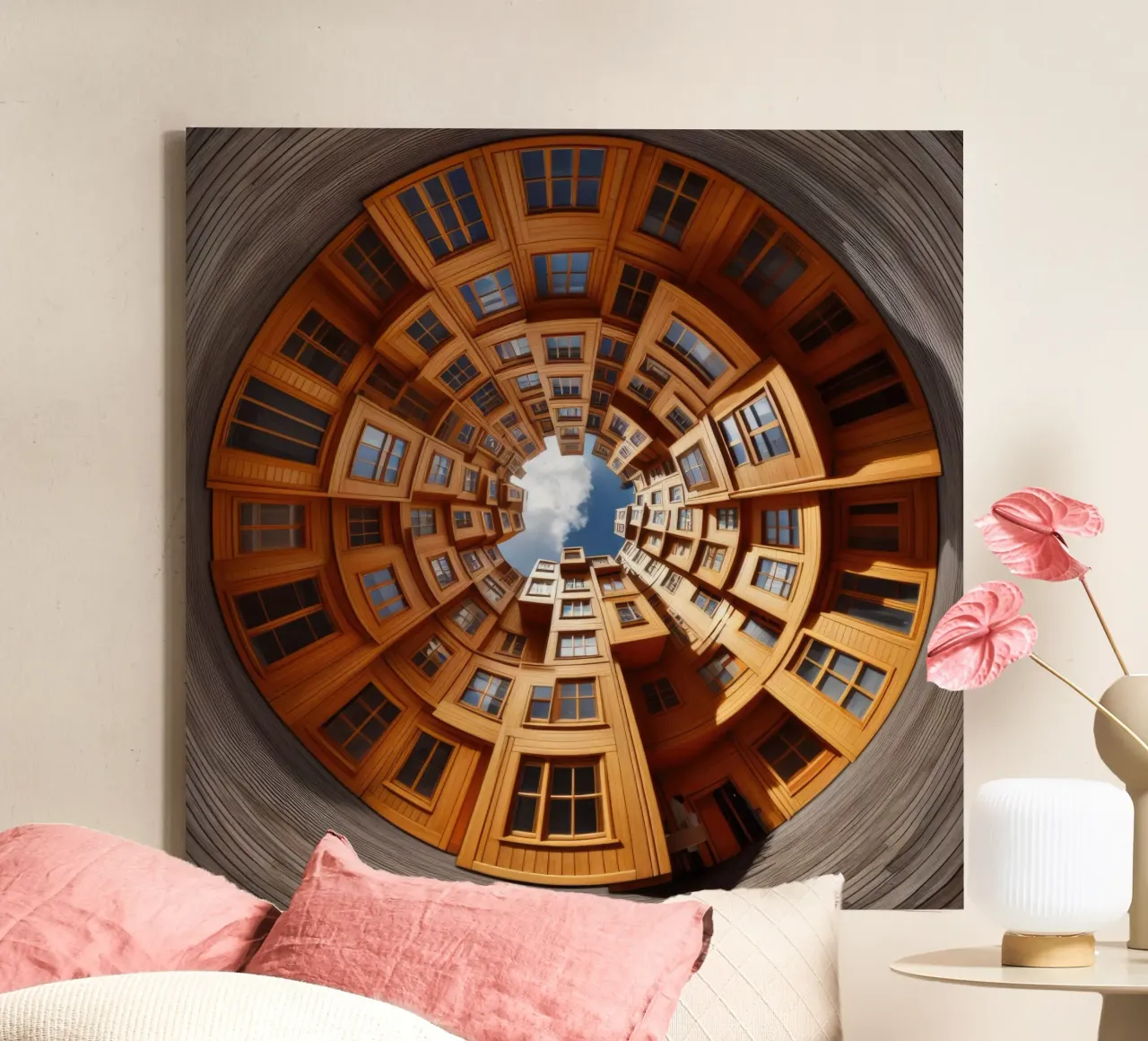 Sphere 060 - Unique Wooden Architecture tela con Cornice a cassetta da Spheres