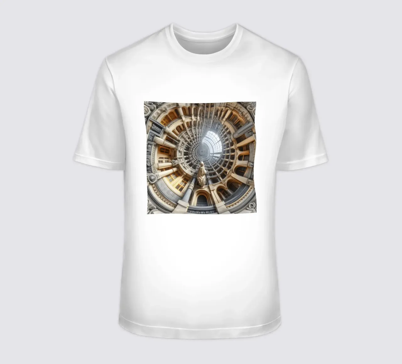 Sphere 061 - Surreal Circular Architecture With Statue T-Shirt von Spheres