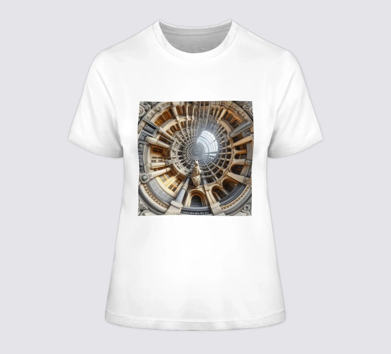 Sphere 061 - Surreal Circular Architecture With Statue t-shirt da donna da Spheres