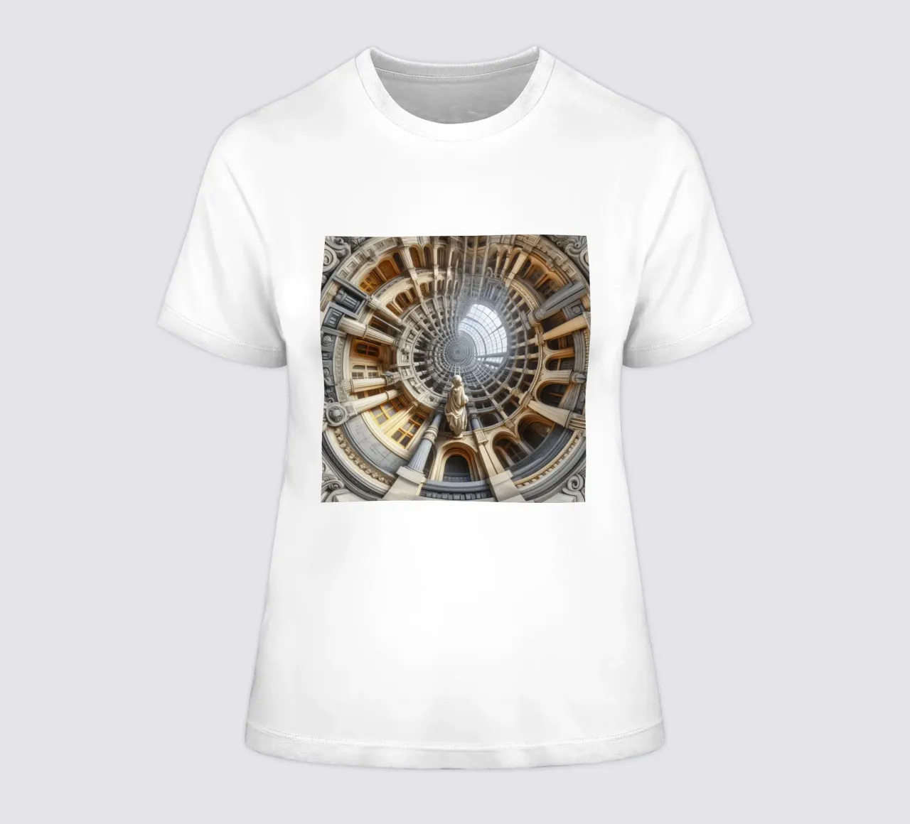 Sphere 061 - Surreal Circular Architecture With Statue Frauen T-Shirt von Spheres
