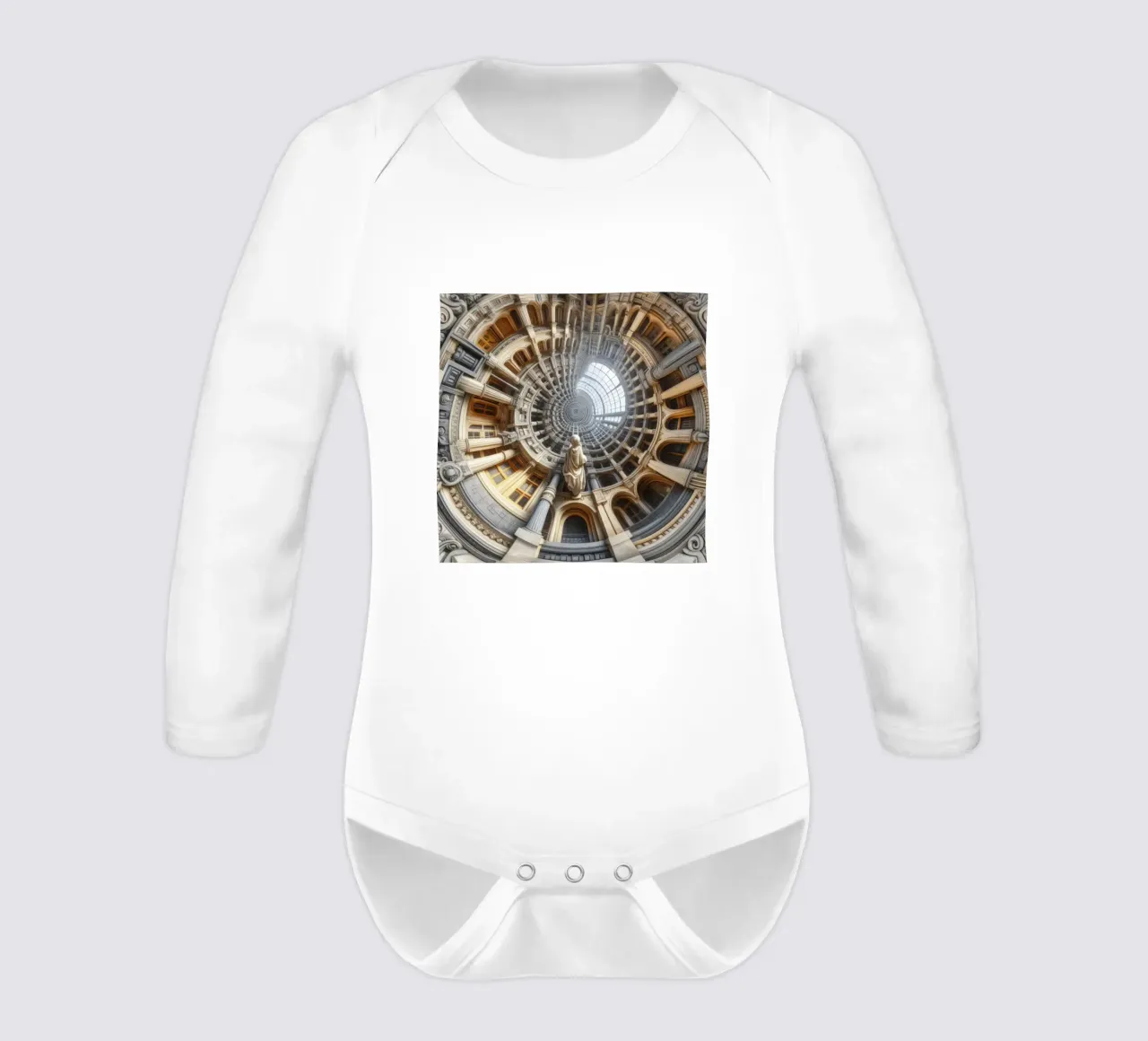 Sphere 061 - Surreal Circular Architecture With Statue body de manga larga de Spheres