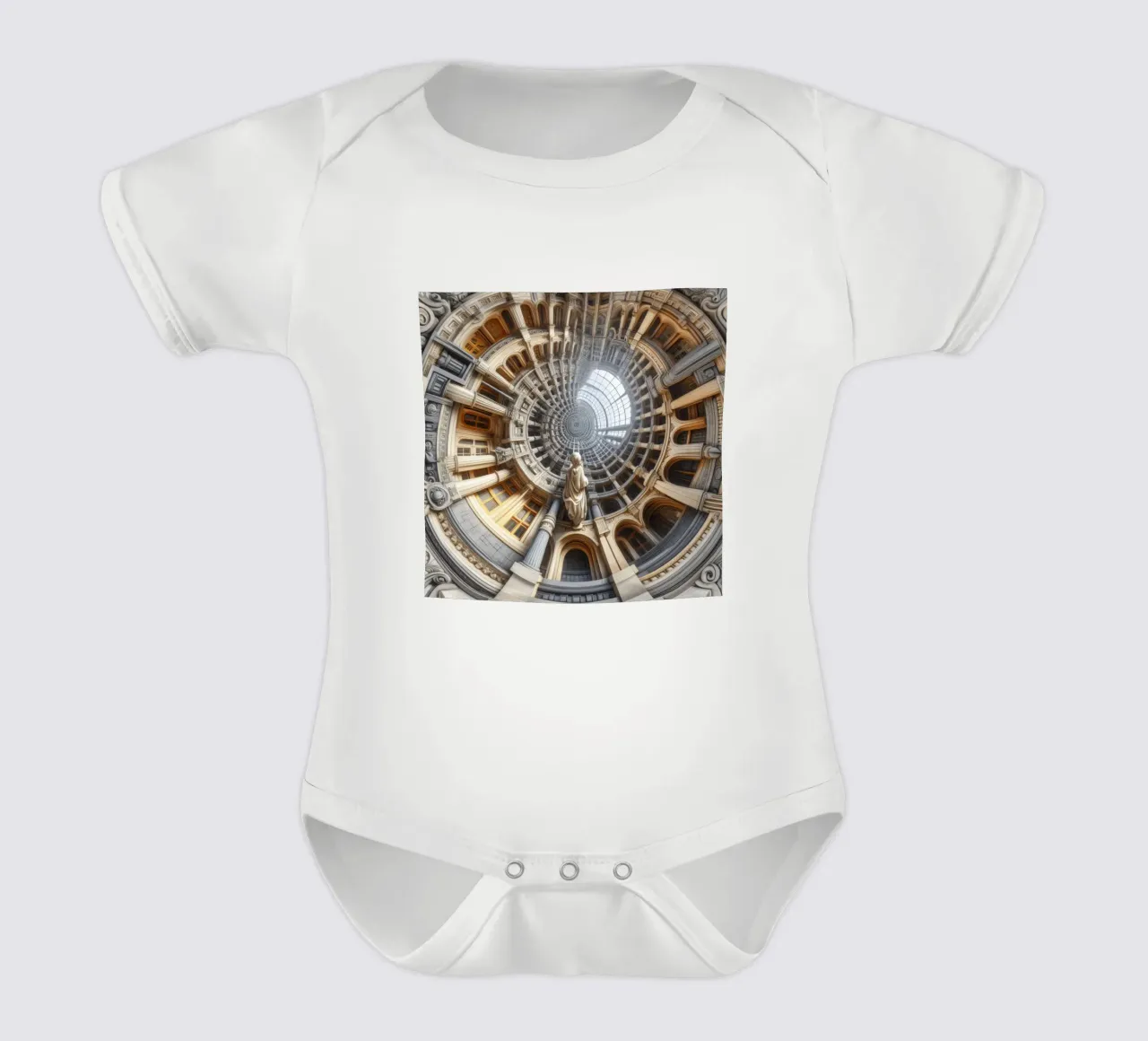 Sphere 061 - Surreal Circular Architecture With Statue body neonato maniche corte da Spheres