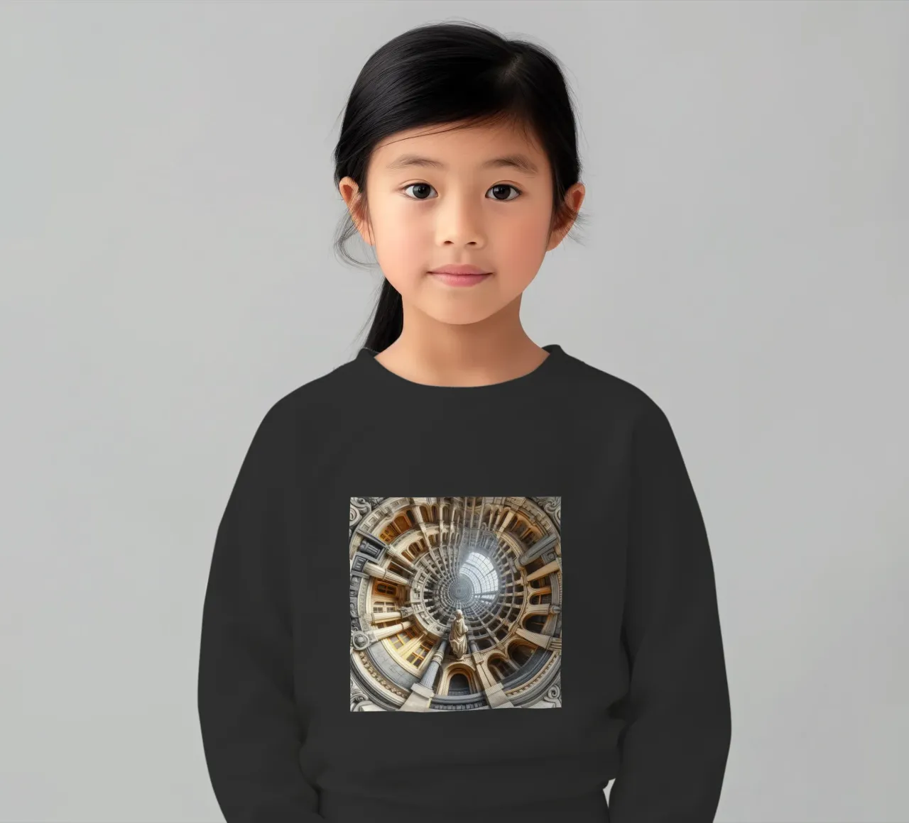 Sphere 061 - Surreal Circular Architecture With Statue felpa bambino da Spheres