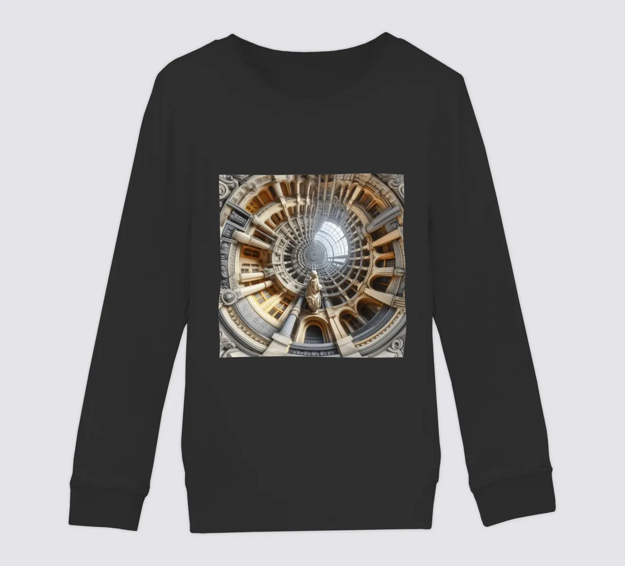 Sphere 061 - Surreal Circular Architecture With Statue felpa bambino da Spheres