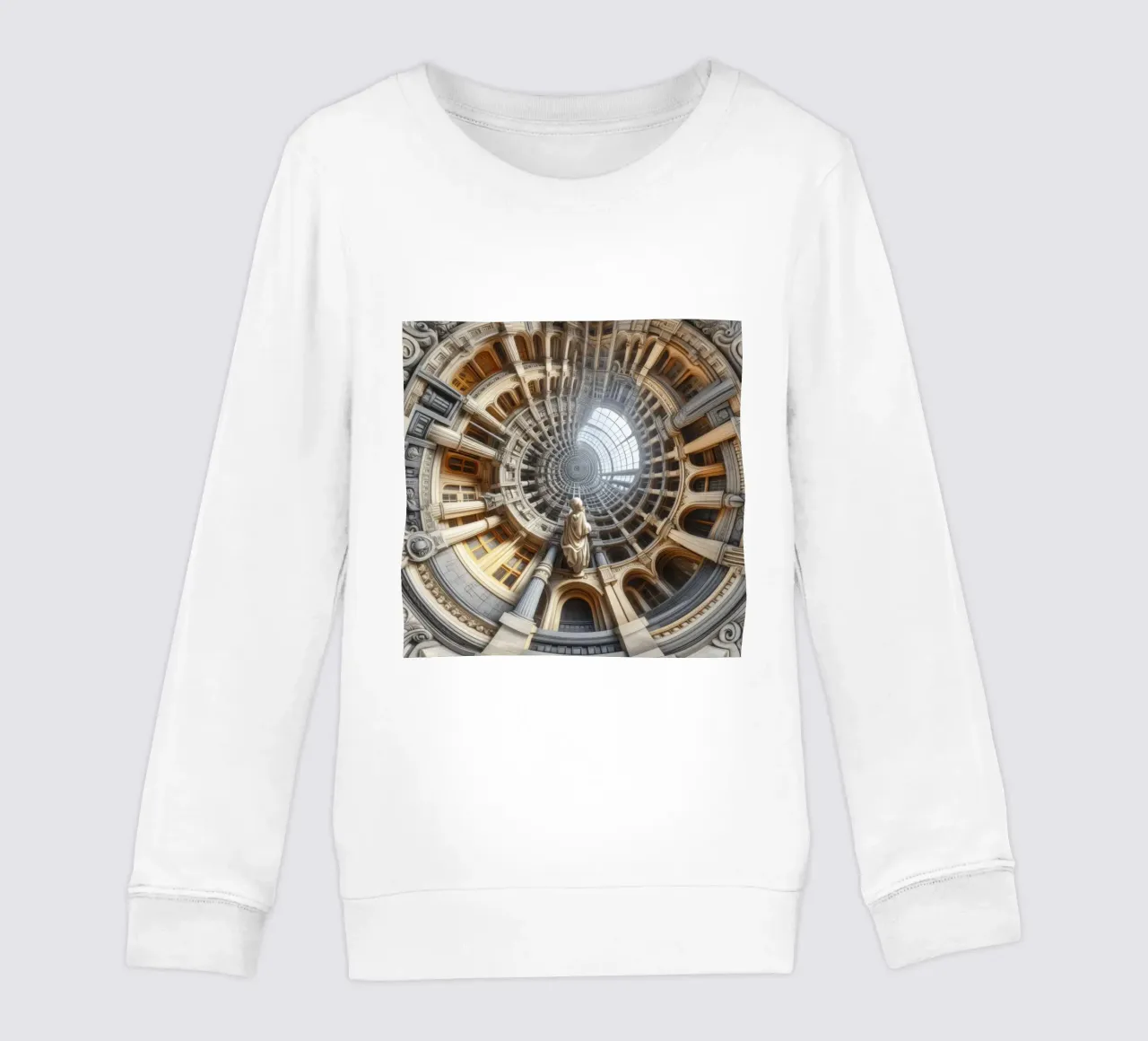 Sphere 061 - Surreal Circular Architecture With Statue sweat enfant de Spheres