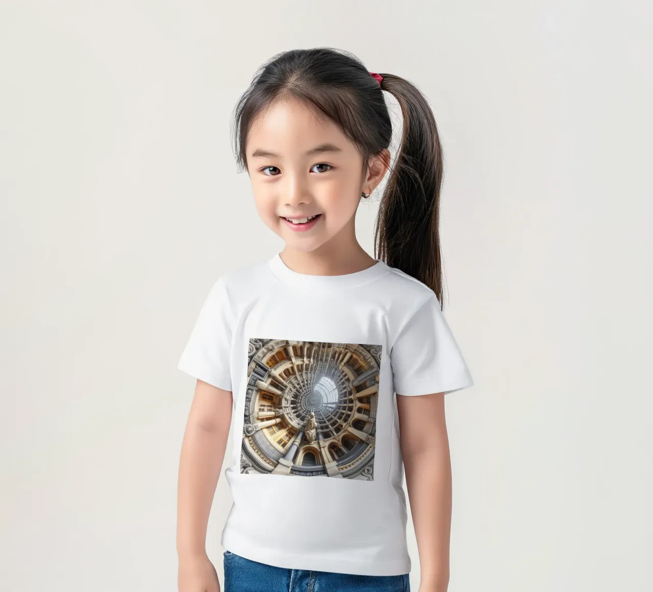 Sphere 061 - Surreal Circular Architecture With Statue t-shirt bambini da Spheres
