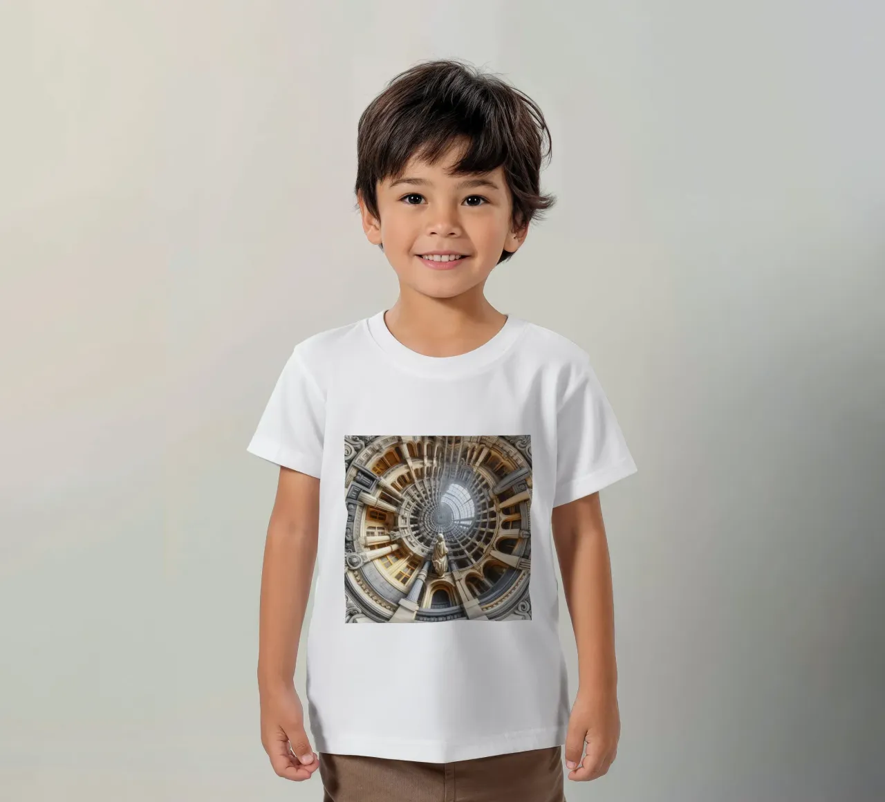 Sphere 061 - Surreal Circular Architecture With Statue t-shirt bambini da Spheres