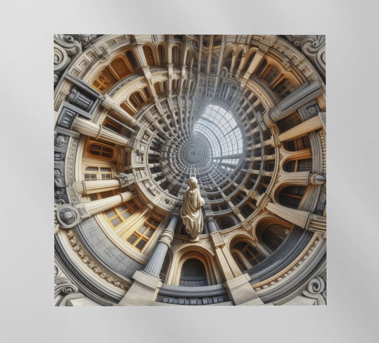 Sphere 061 - Surreal Circular Architecture With Statue pellicola backlit da Spheres