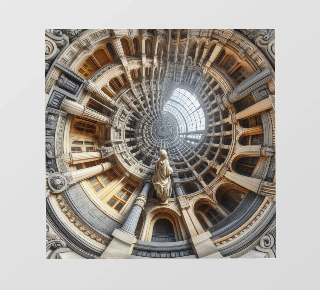 Sphere 061 - Surreal Circular Architecture With Statue pellicola backlit da Spheres