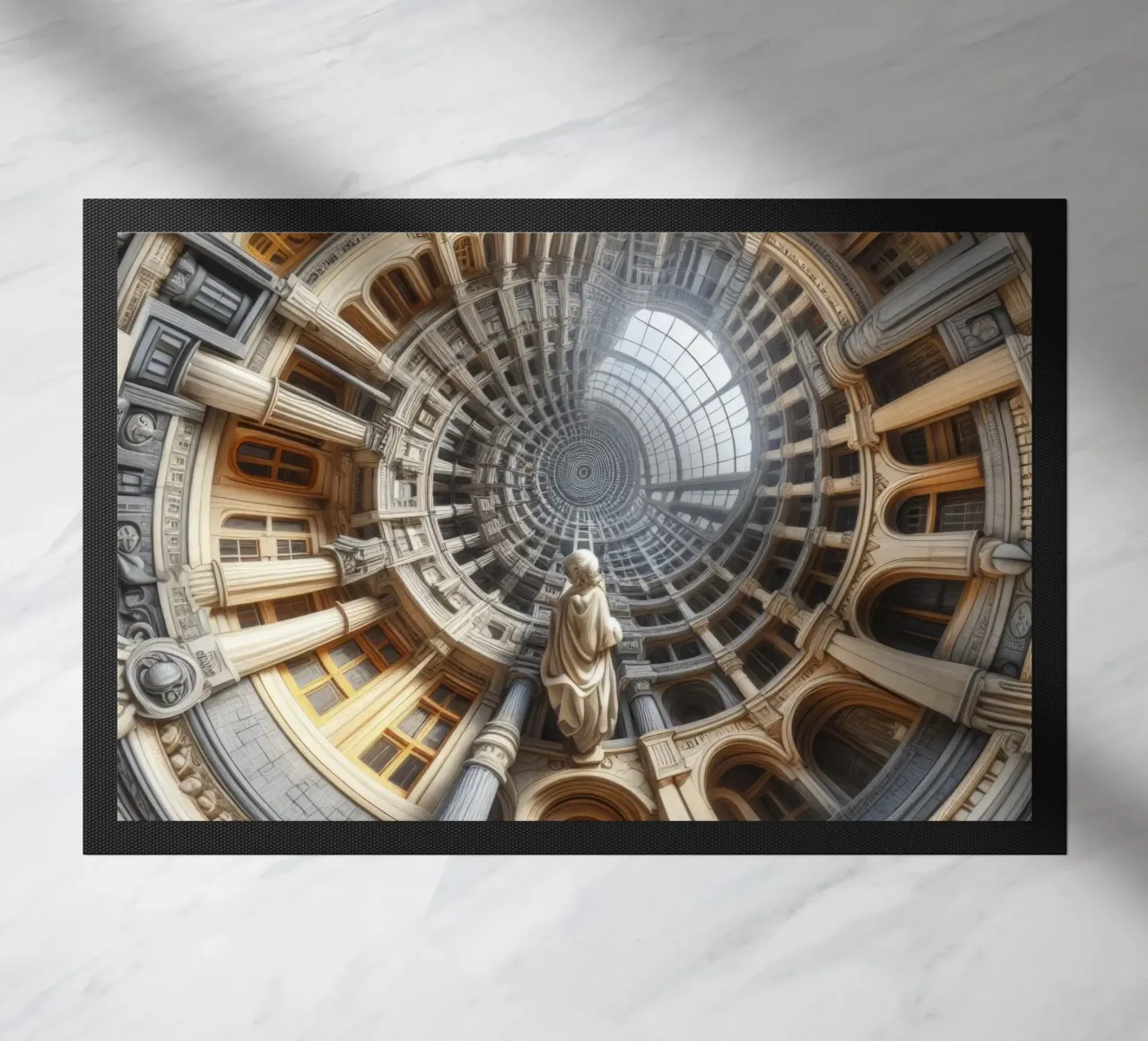 Sphere 061 - Surreal Circular Architecture With Statue zerbino da Spheres