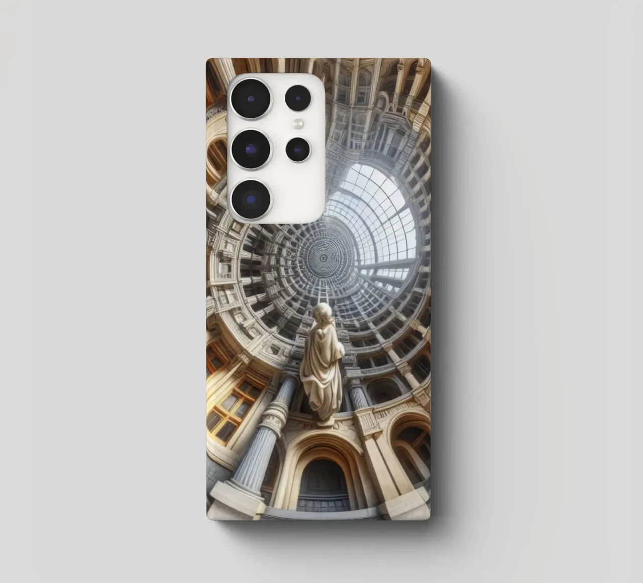 Sphere 061 - Surreal Circular Architecture With Statue cover samsung da Spheres