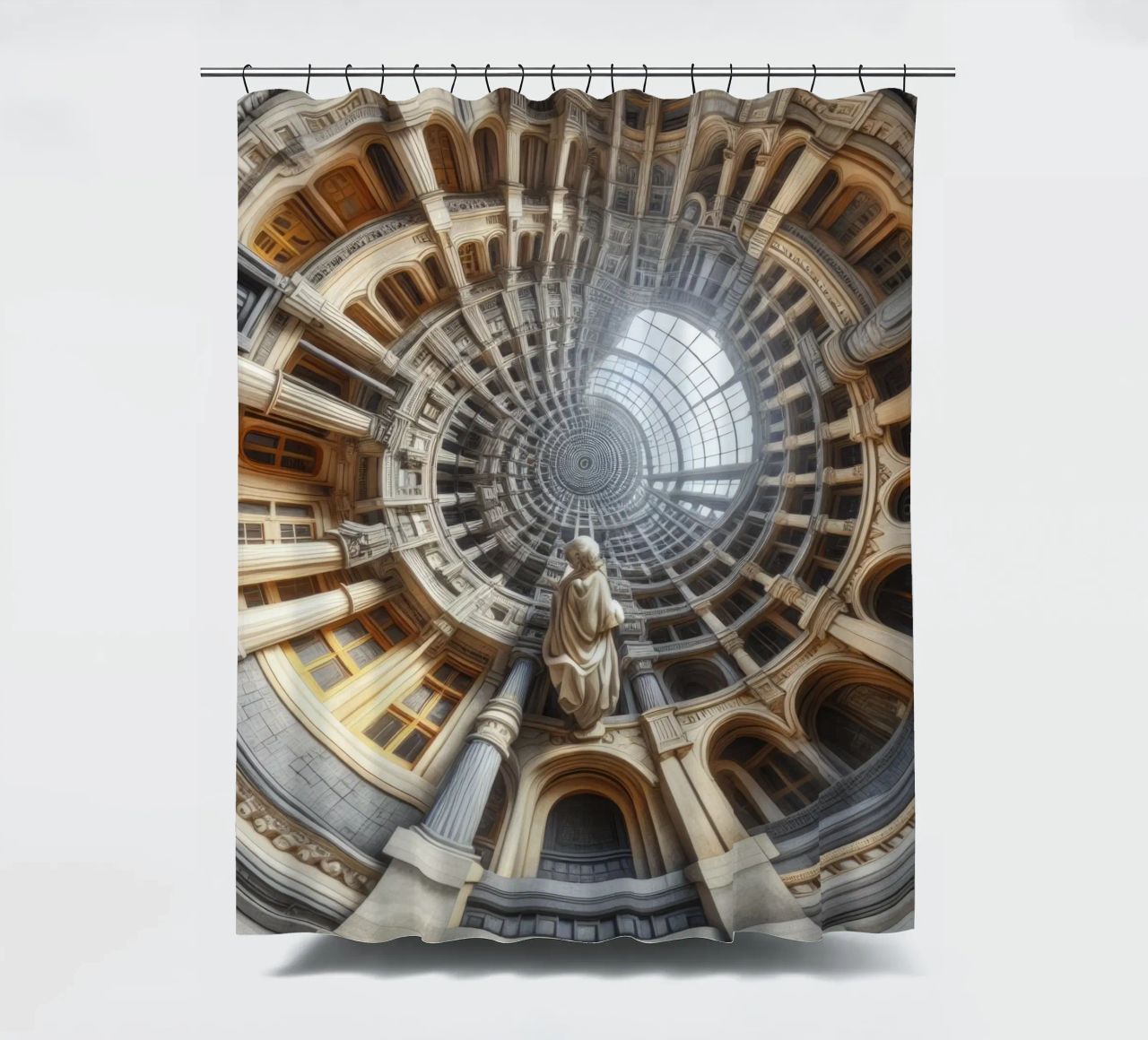 Sphere 061 - Surreal Circular Architecture With Statue tenda da doccia da Spheres