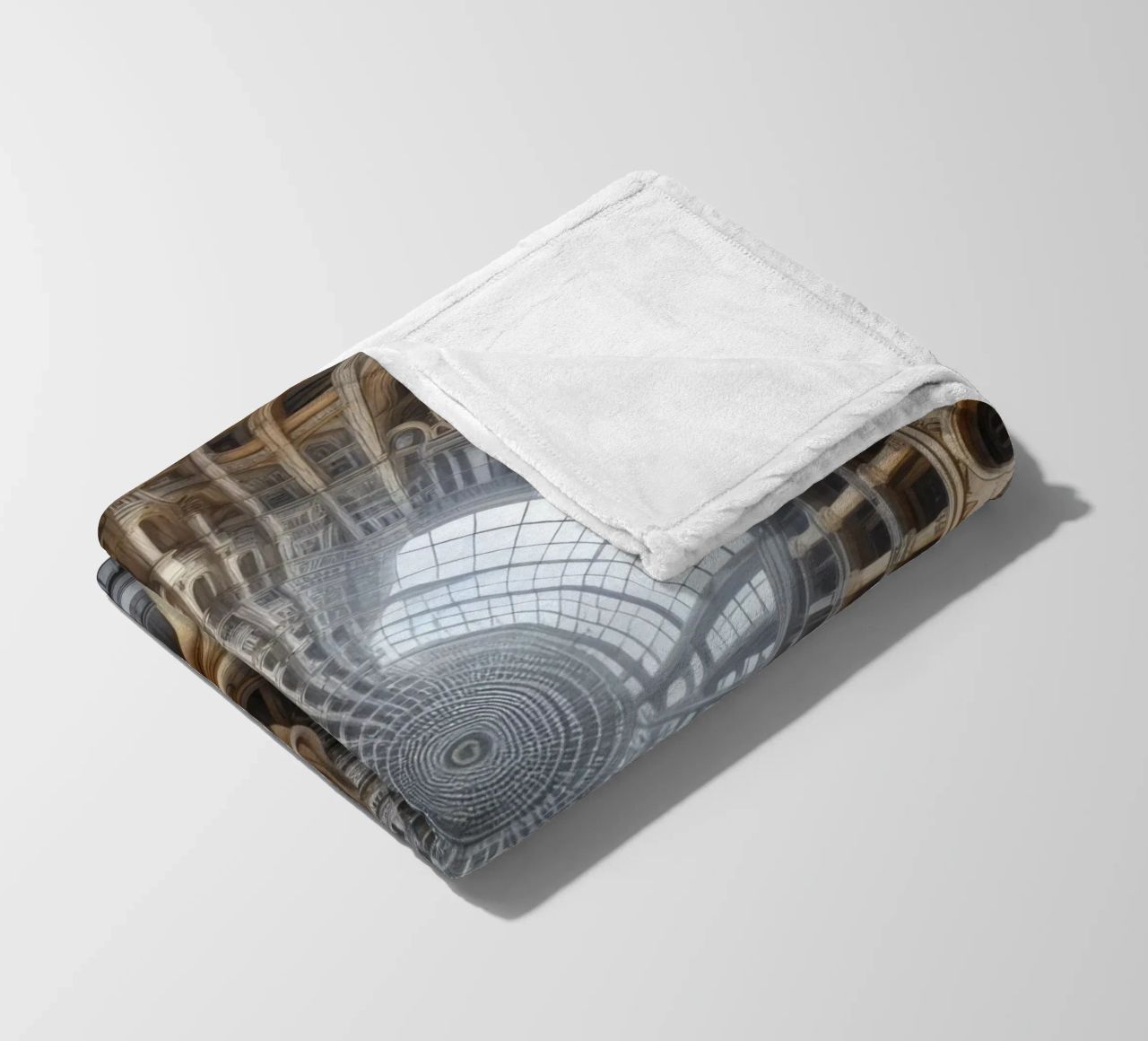 Sphere 061 - Surreal Circular Architecture With Statue fleece blanket by Spheres