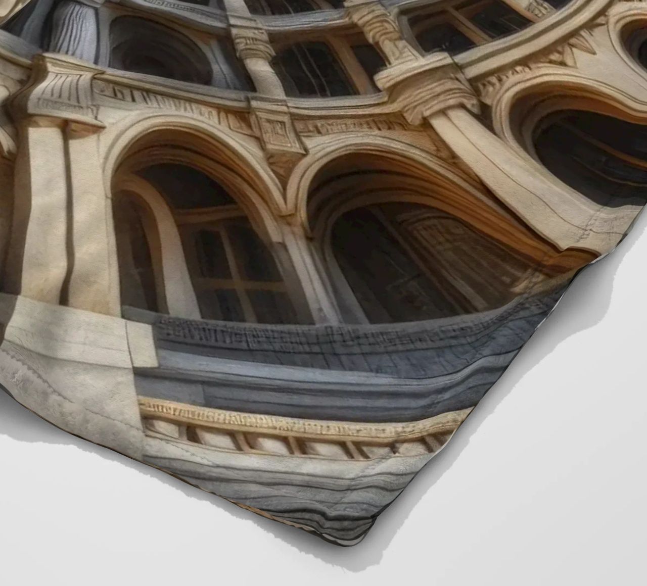 Sphere 061 - Surreal Circular Architecture With Statue fleece blanket by Spheres