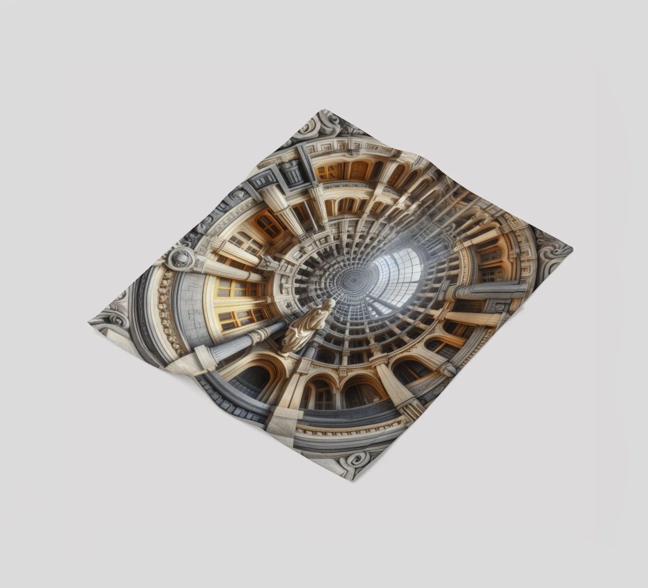 Sphere 061 - Surreal Circular Architecture With Statue fleece blanket by Spheres