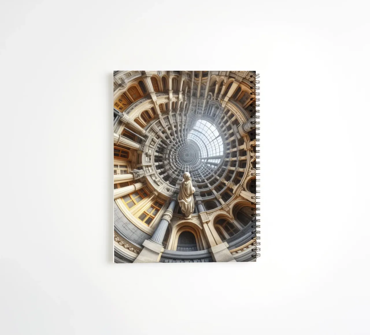 Sphere 061 - Surreal Circular Architecture With Statue diario ad anelli da Spheres