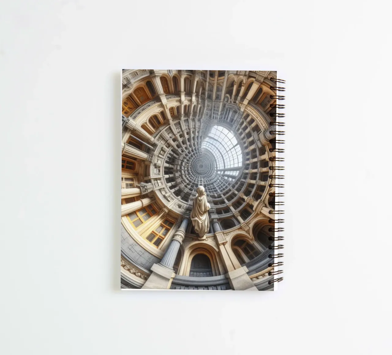 Sphere 061 - Surreal Circular Architecture With Statue carnet à spirale de Spheres