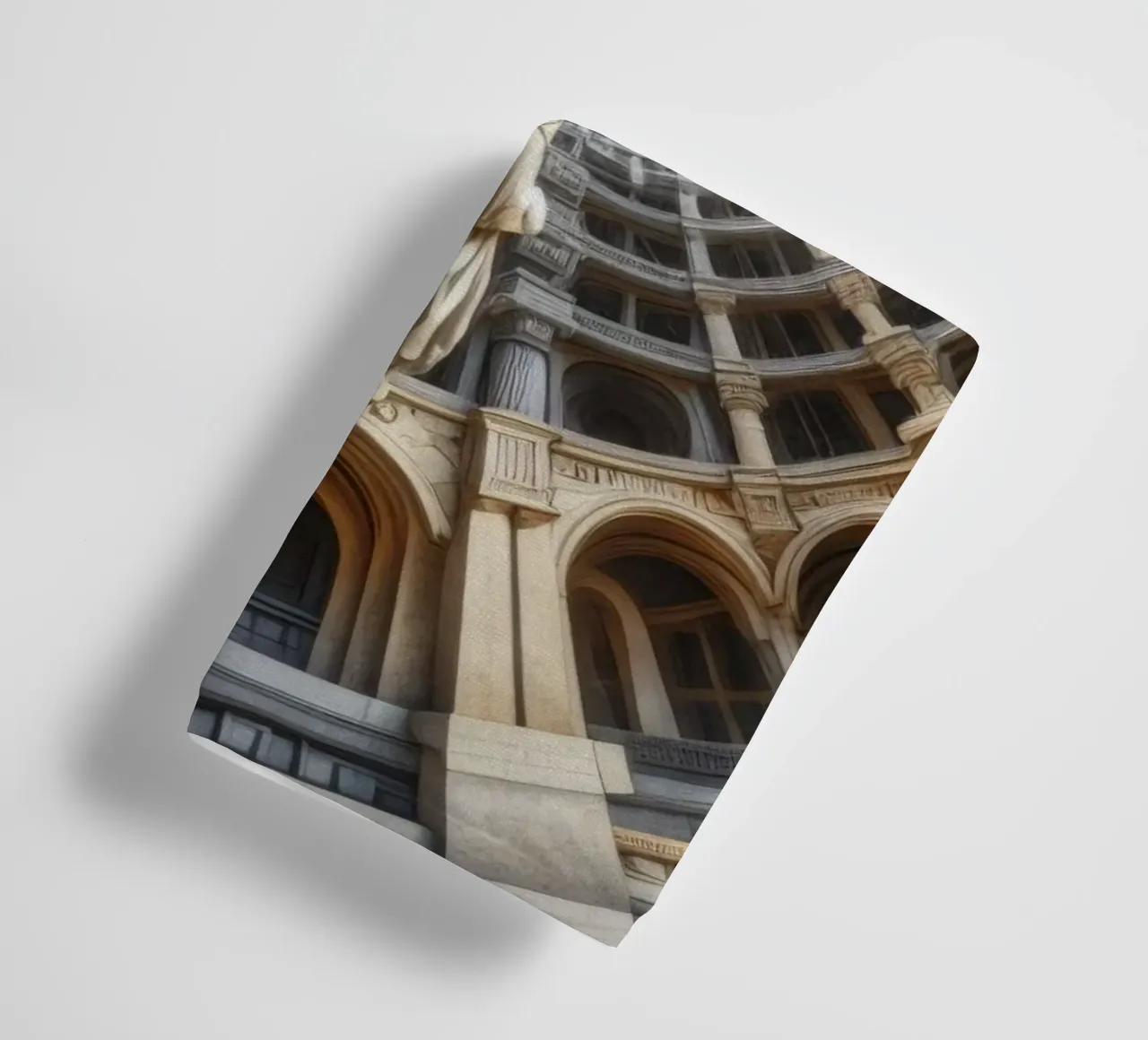 Sphere 061 - Surreal Circular Architecture With Statue Handtuch von Spheres