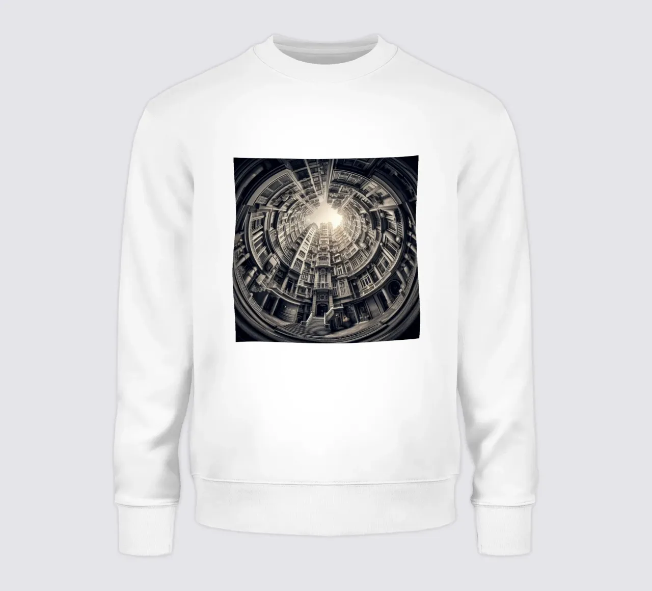 Sphere 062 - Surreal Monochrome Circular Architecture Sweatshirt von Spheres