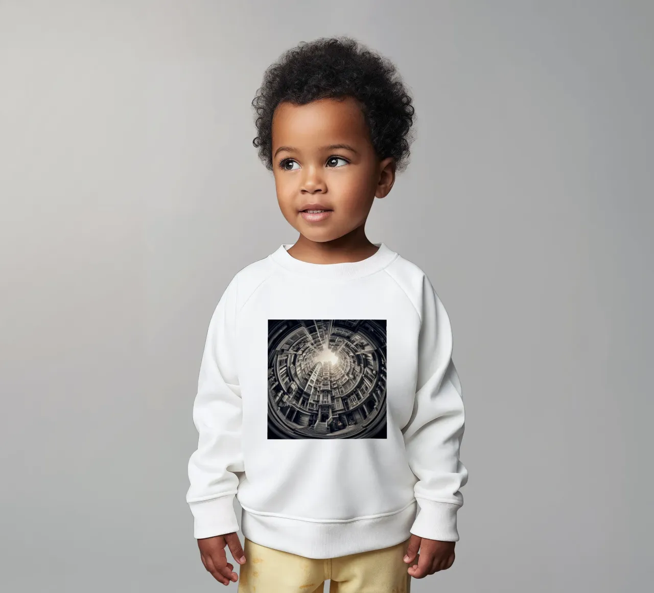Sphere 062 - Surreal Monochrome Circular Architecture baby sweatshirt van Spheres