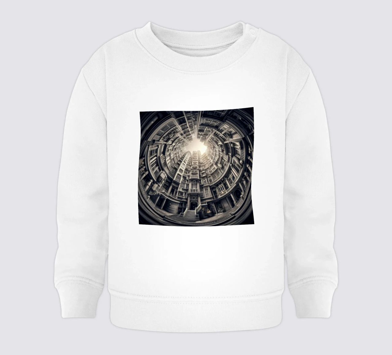 Sphere 062 - Surreal Monochrome Circular Architecture felpa neonato da Spheres