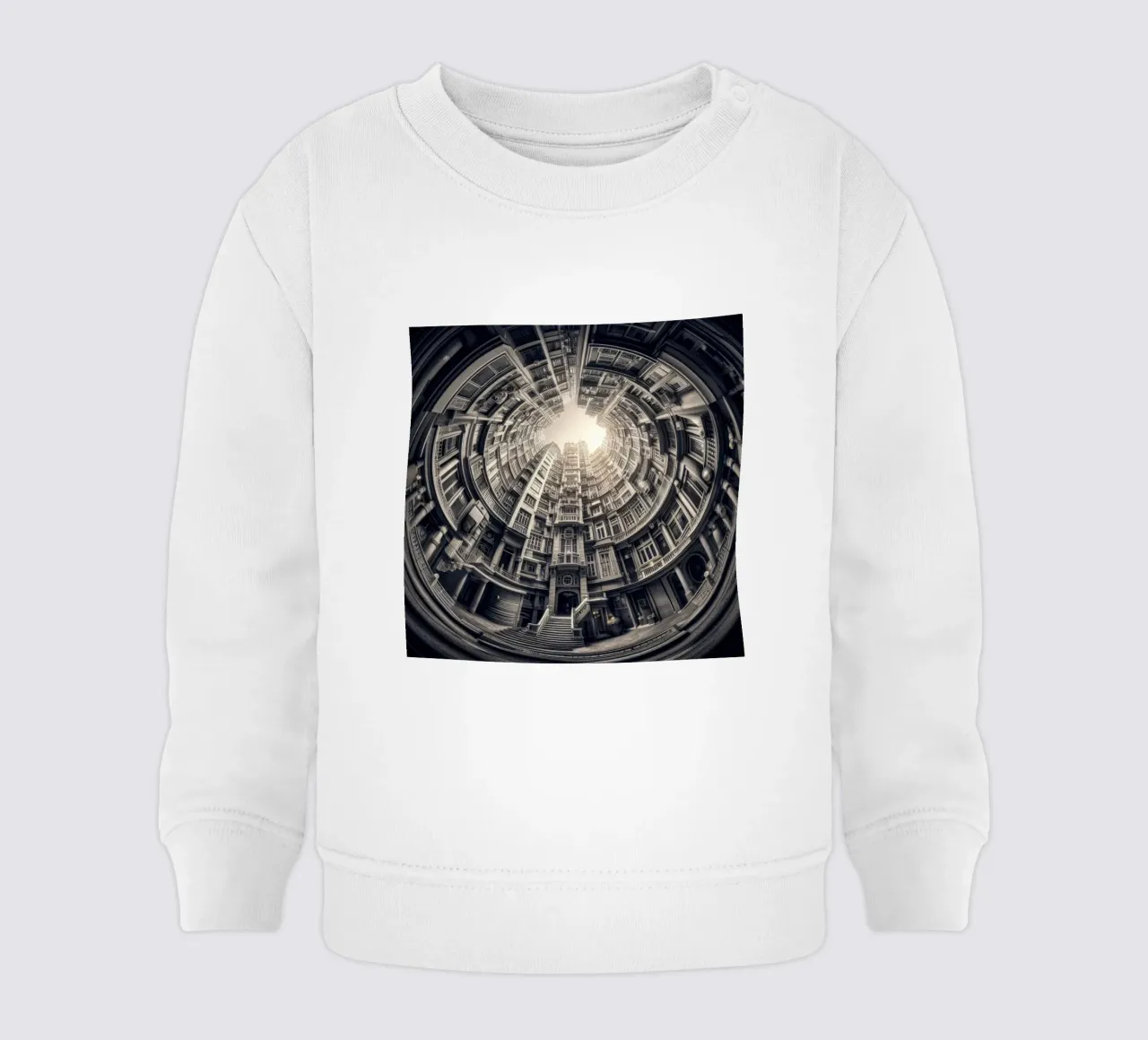 Sphere 062 - Surreal Monochrome Circular Architecture felpa neonato da Spheres
