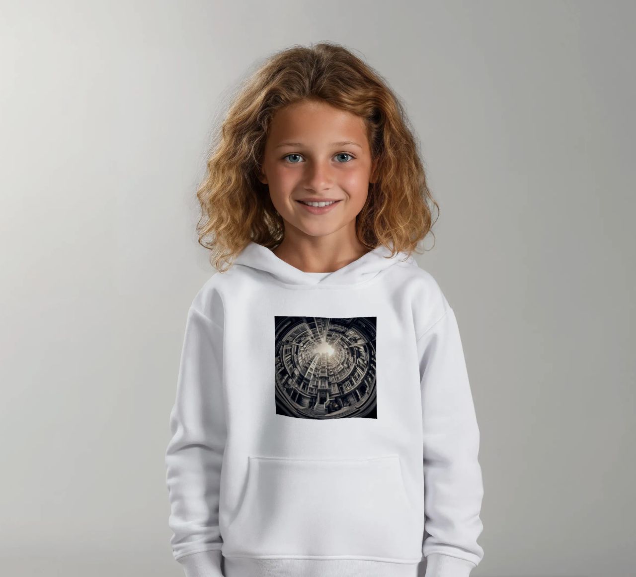 Sphere 062 - Surreal Monochrome Circular Architecture felpa bambino con cappuccio da Spheres