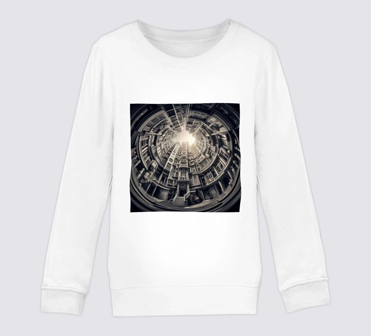 Sphere 062 - Surreal Monochrome Circular Architecture felpa bambino da Spheres