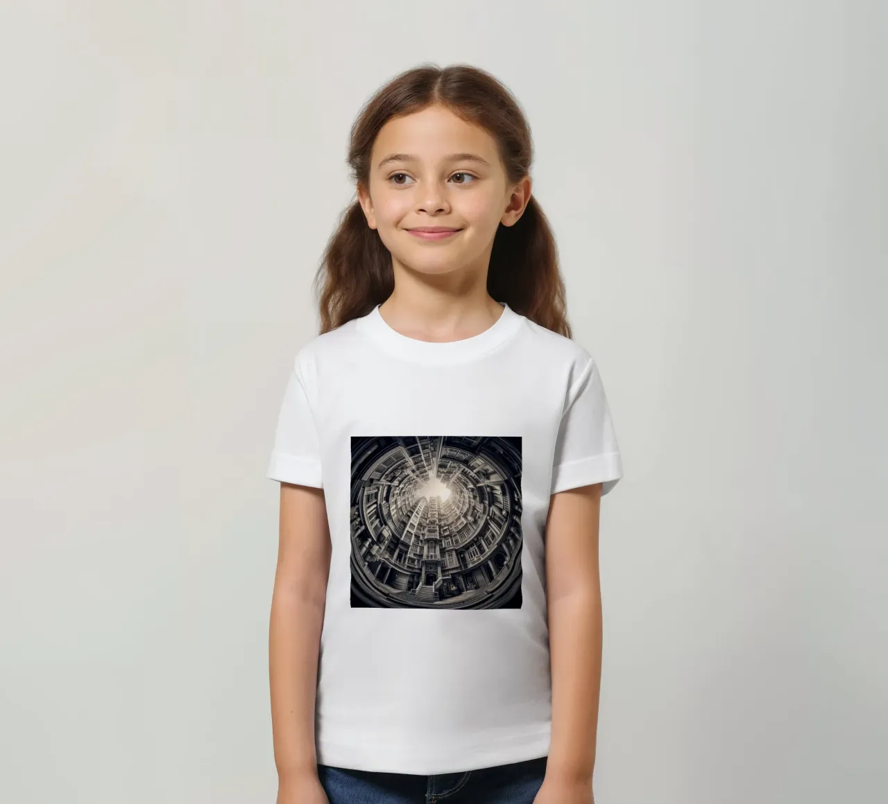 Sphere 062 - Surreal Monochrome Circular Architecture t-shirt bambini da Spheres
