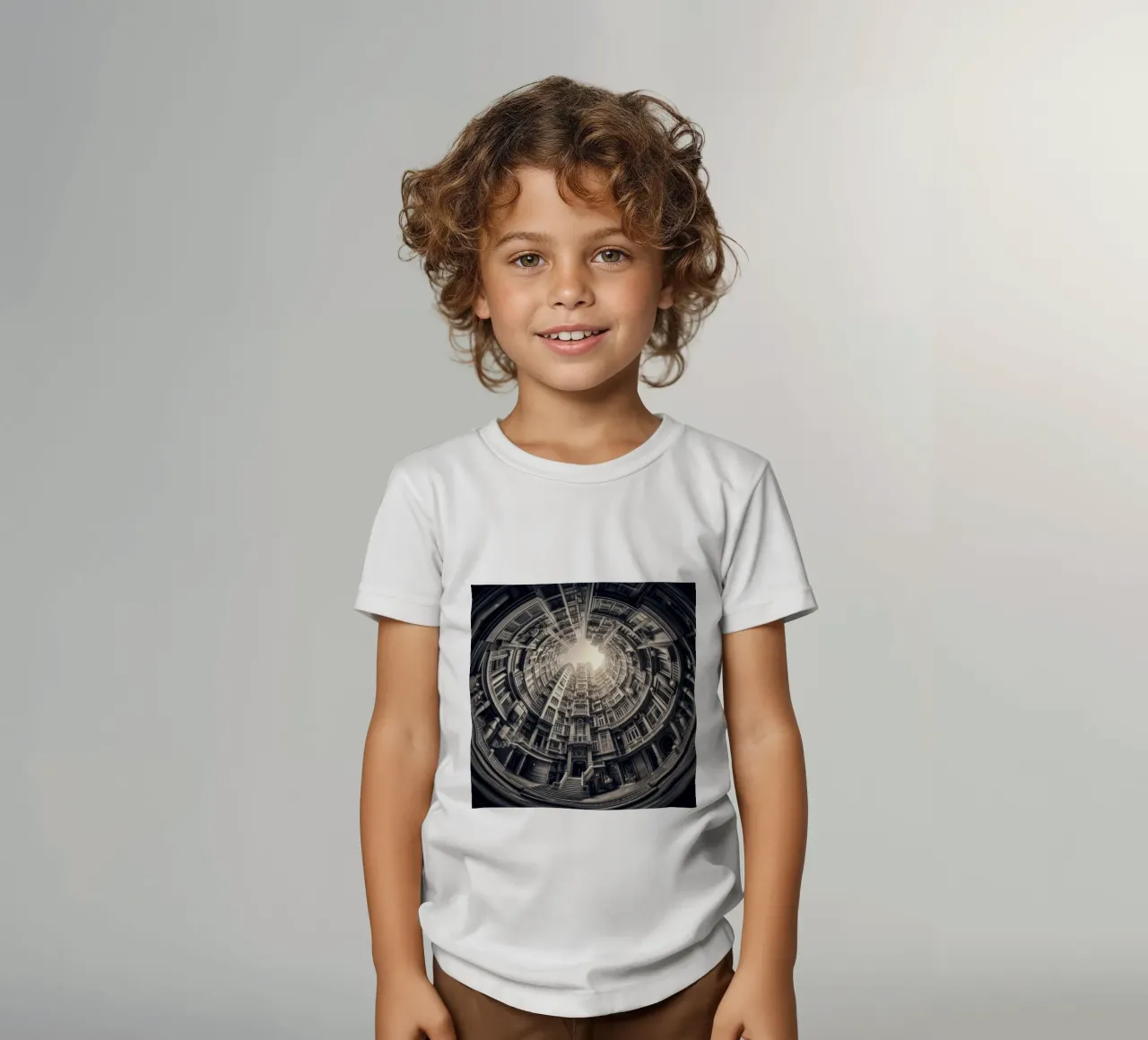 Sphere 062 - Surreal Monochrome Circular Architecture t-shirt bambini da Spheres