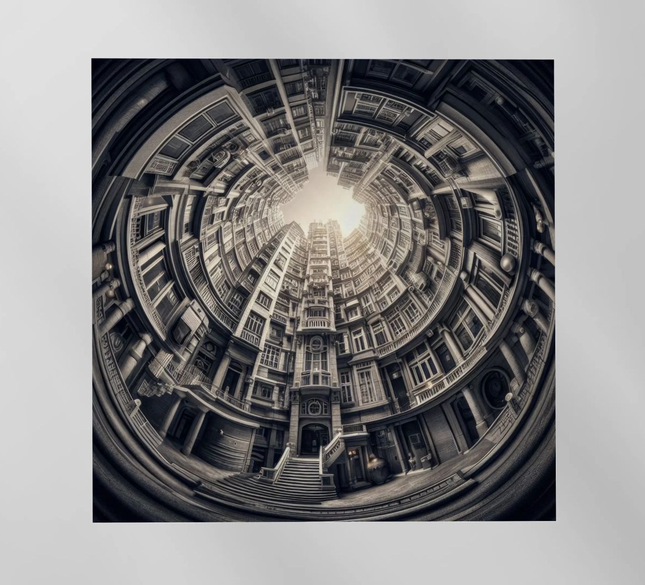 Sphere 062 - Surreal Monochrome Circular Architecture pellicola backlit da Spheres
