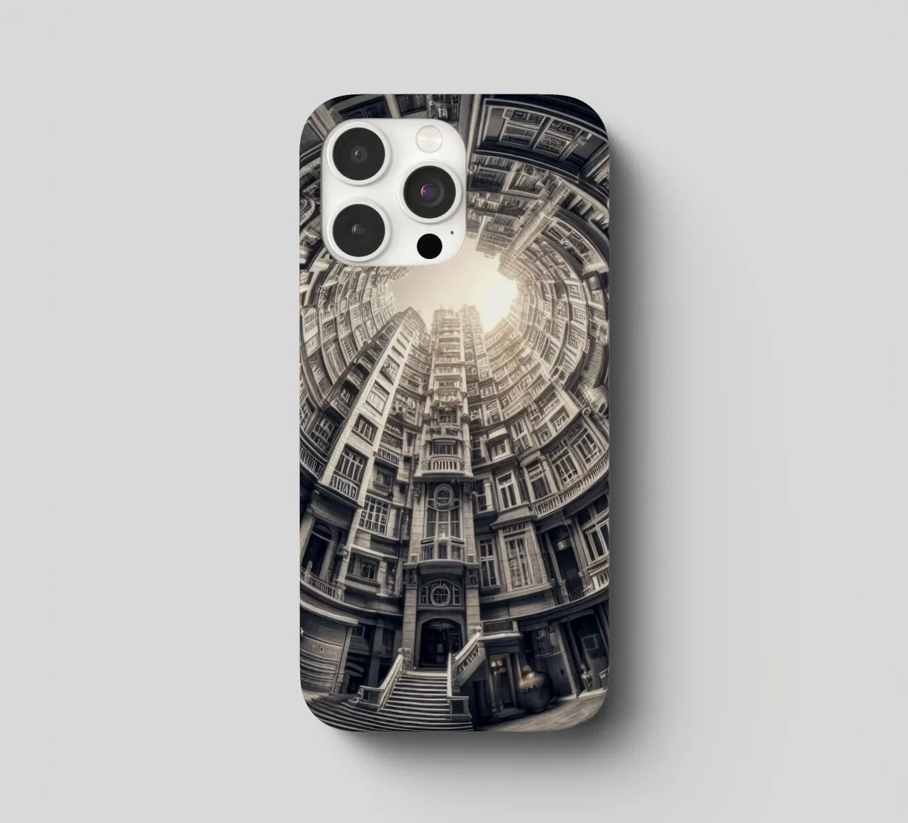 Sphere 062 - Surreal Monochrome Circular Architecture cover iphone da Spheres