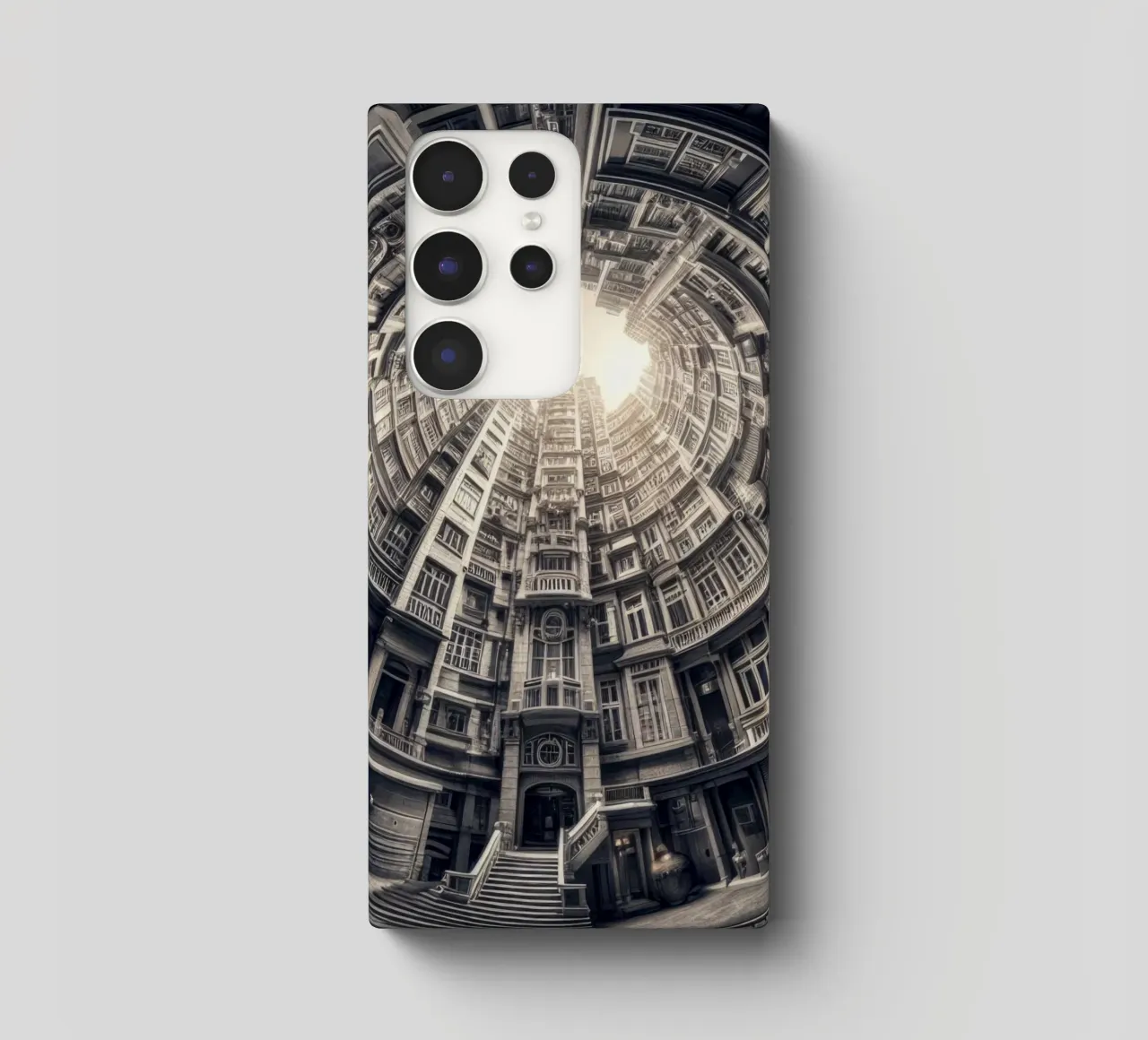 Sphere 062 - Surreal Monochrome Circular Architecture cover samsung da Spheres