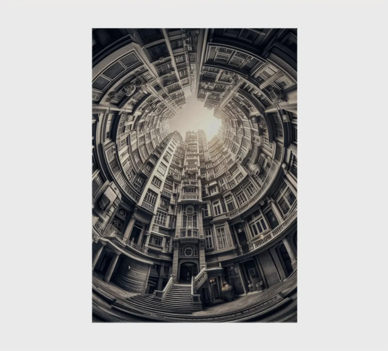 Sphere 062 - Surreal Monochrome Circular Architecture notebook by Spheres