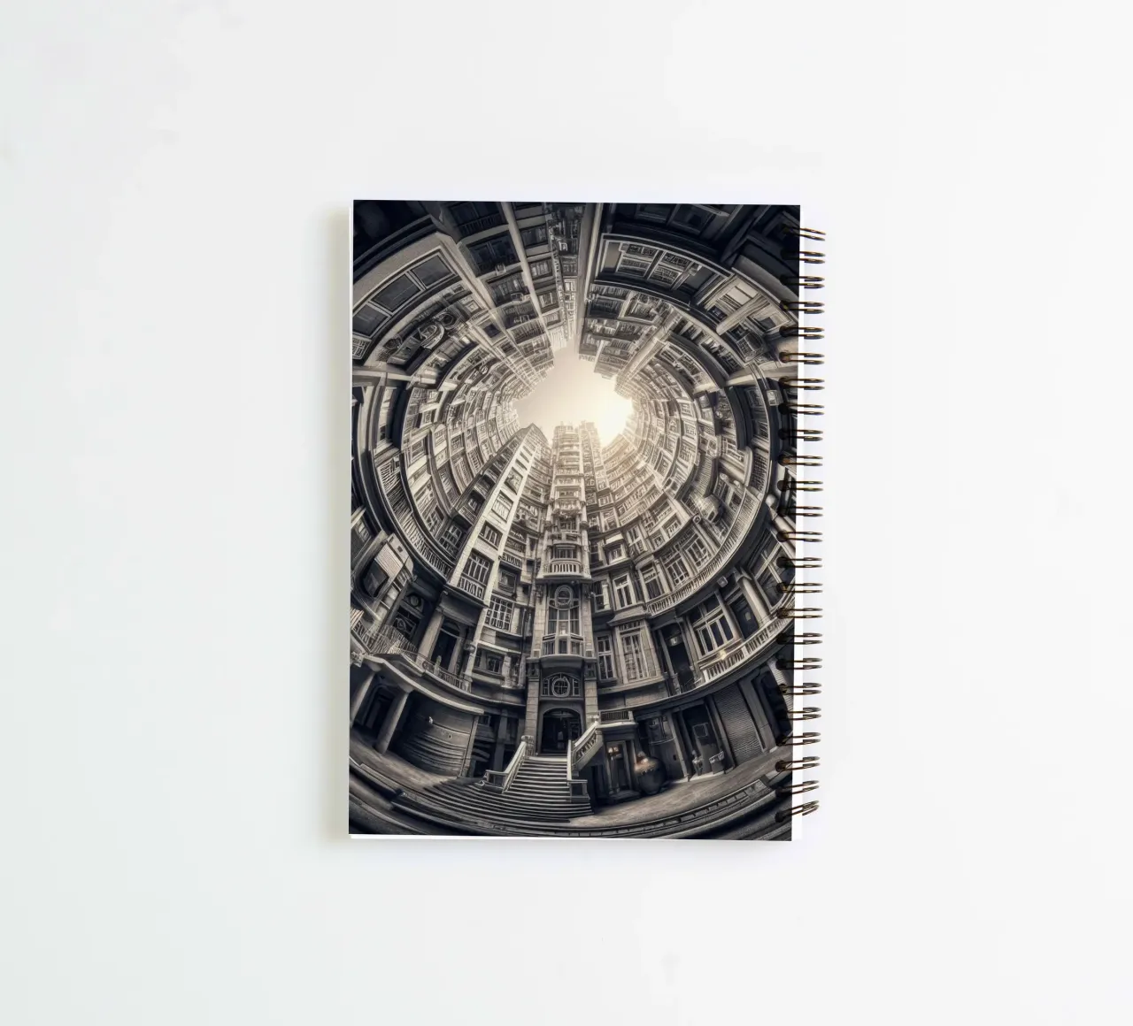 Sphere 062 - Surreal Monochrome Circular Architecture diario ad anelli da Spheres